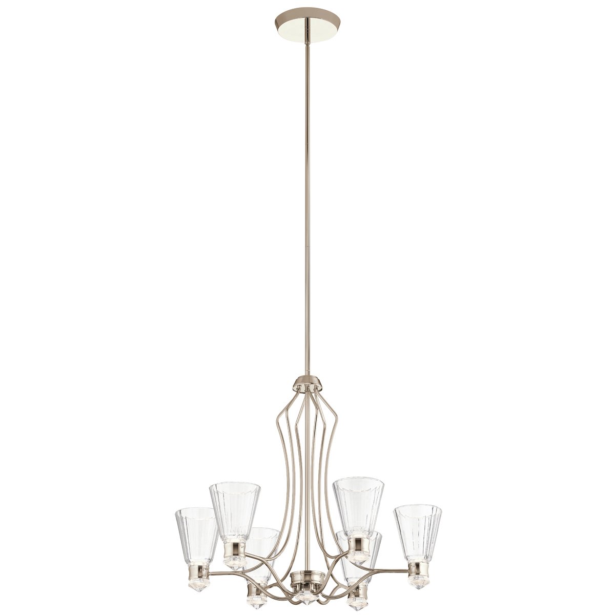 Elstead Kayva LED Kronleuchter 6-flammig Nickel klar 3000K