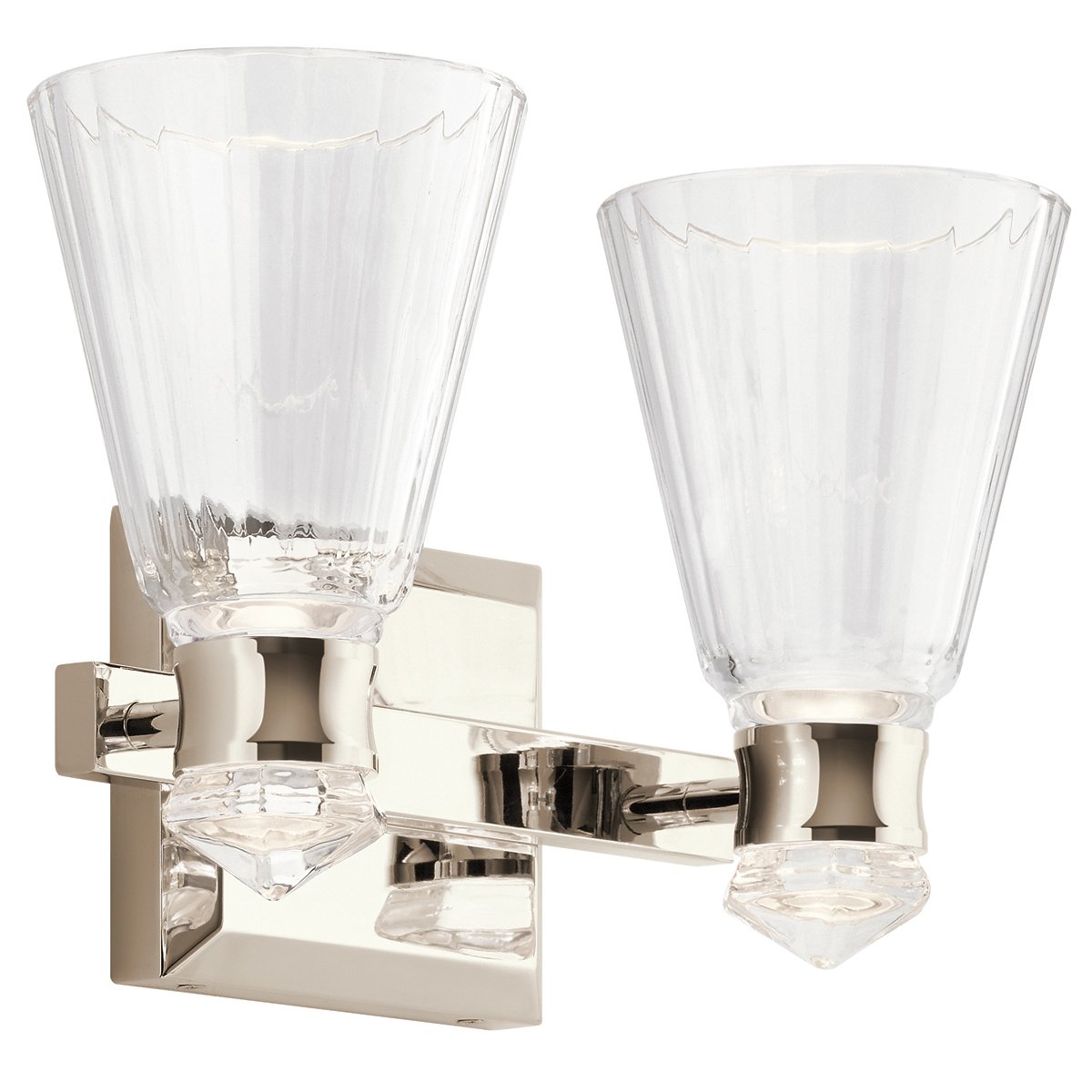 Elstead Kayva LED Wandleuchte 2-flammig Nickel klar IP44
