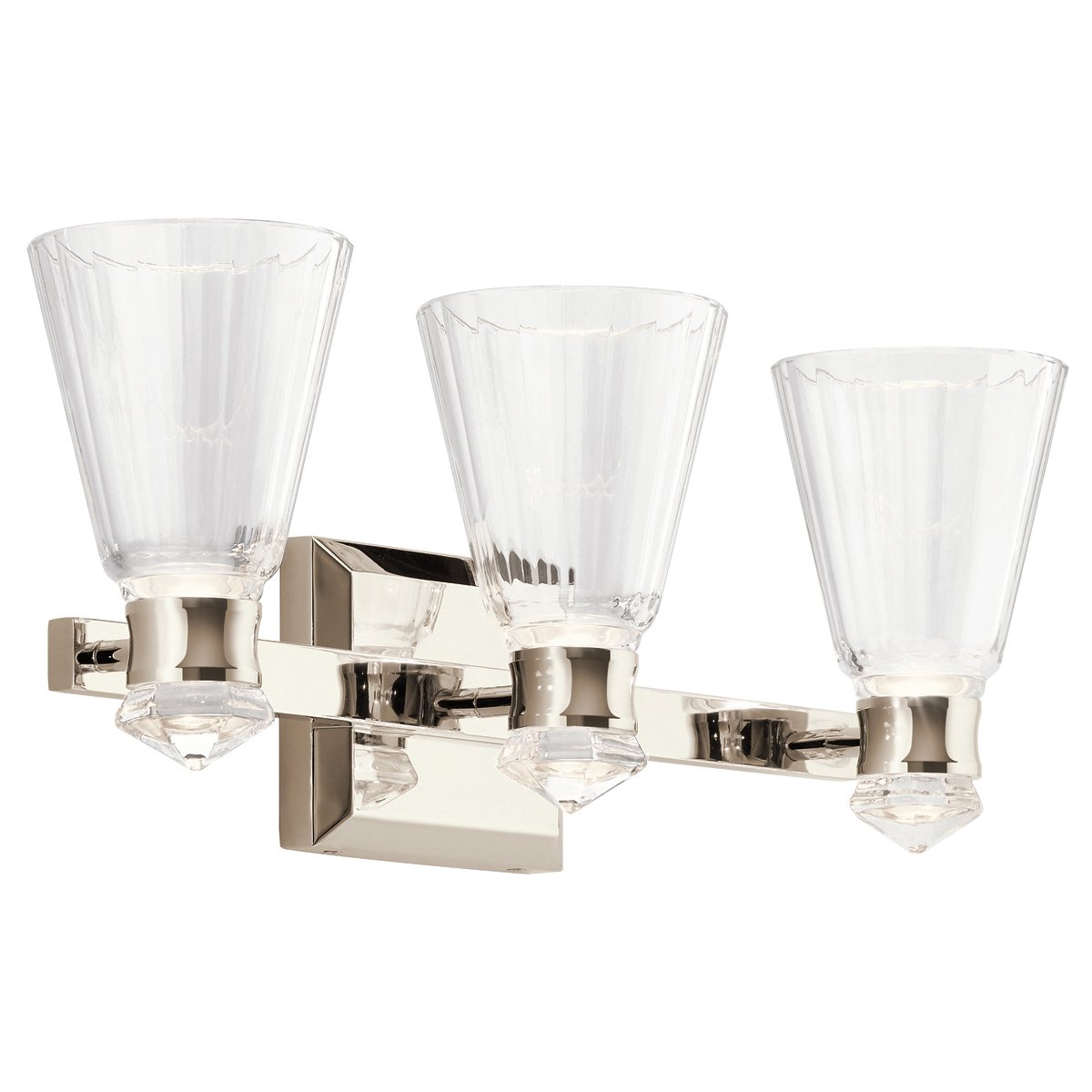 Elstead Kayva LED Wandleuchte 3-flammig Nickel klar IP44