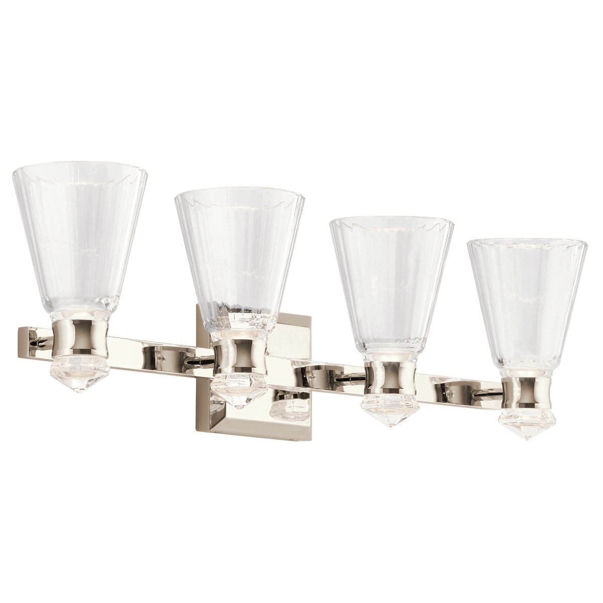 Elstead Kayva LED Wandleuchte 4-flammig Nickel klar IP44