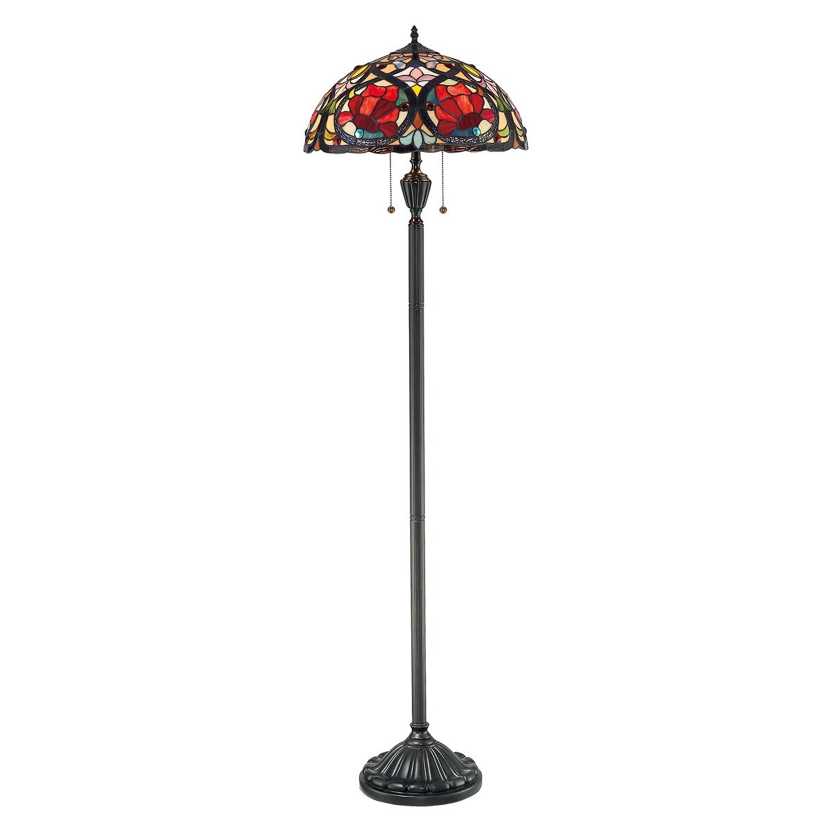 Elstead Larissa 2-flammig Stehlampe Tiffany Stil Bronze design