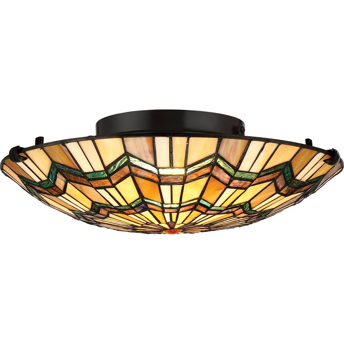 Elstead Lighting Alcott Deckenleuchte 2-Light Tiffany-Stil Bronze E27