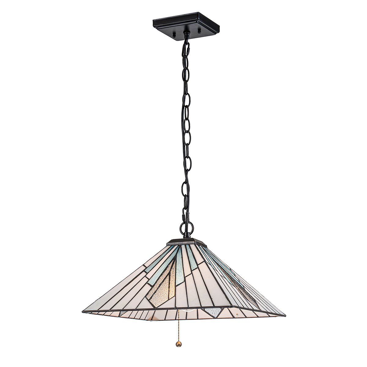 Elstead Lighting Alderley Pendelleuchte 2-Light Bronze E27 Tiffany mehrfarbig