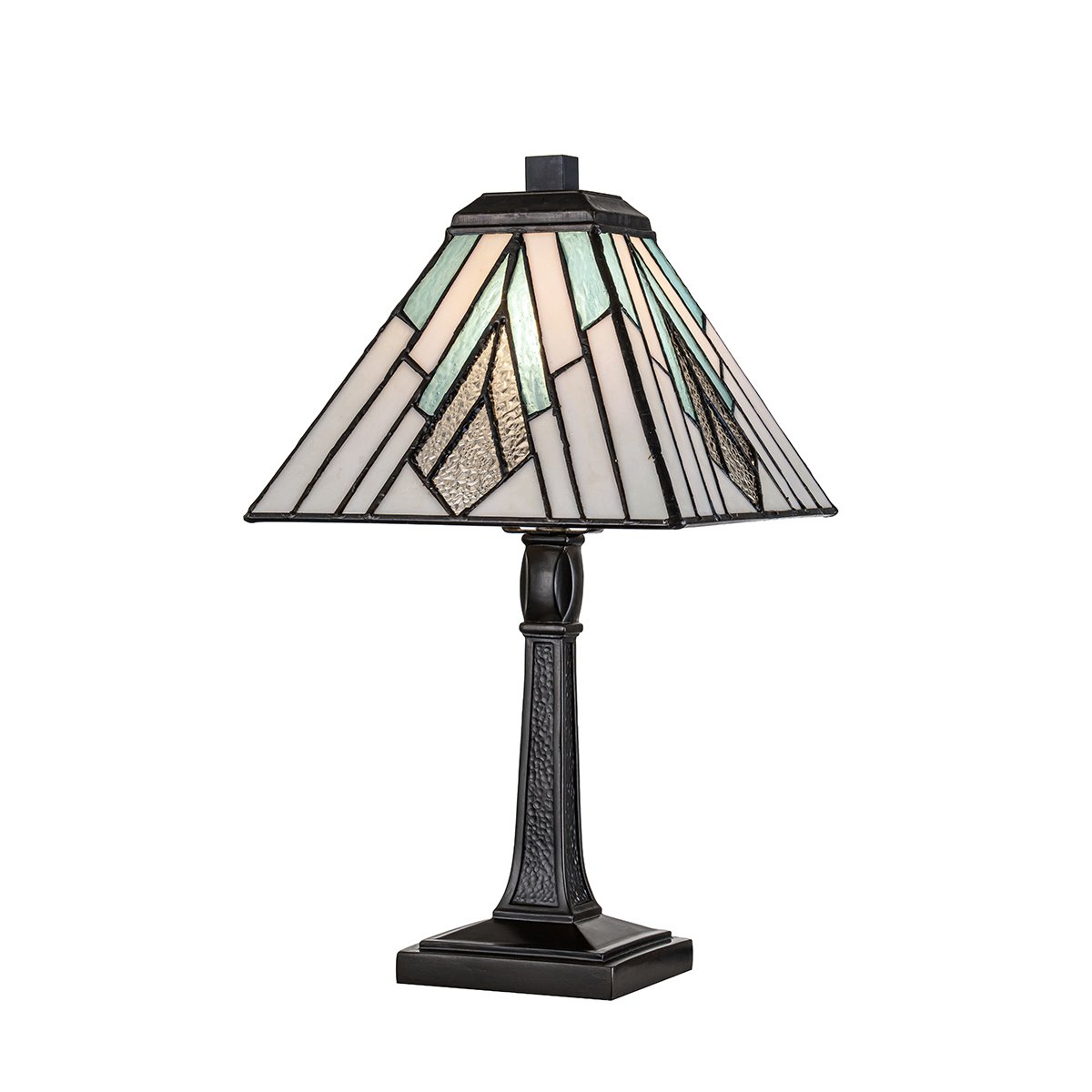 Elstead Lighting Alderley Tischleuchte Medium 1-Light Bronze E14 Tiffany mehrfarbig