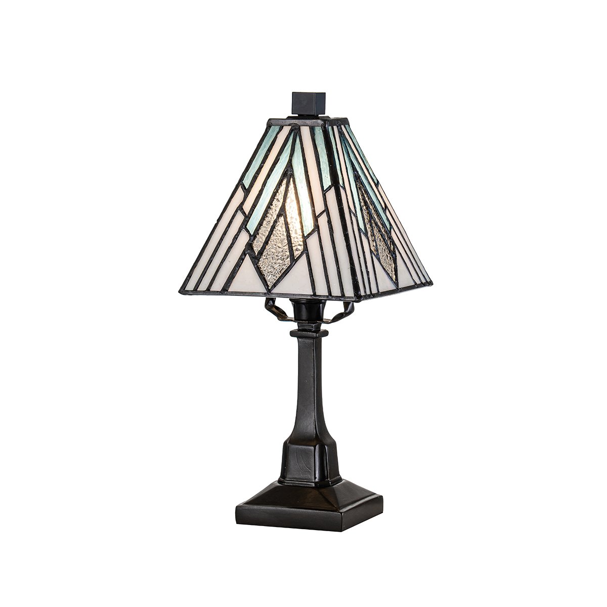 Elstead Lighting Alderley Tischleuchte Small 1-Light Bronze E14 Tiffany mehrfarbig
