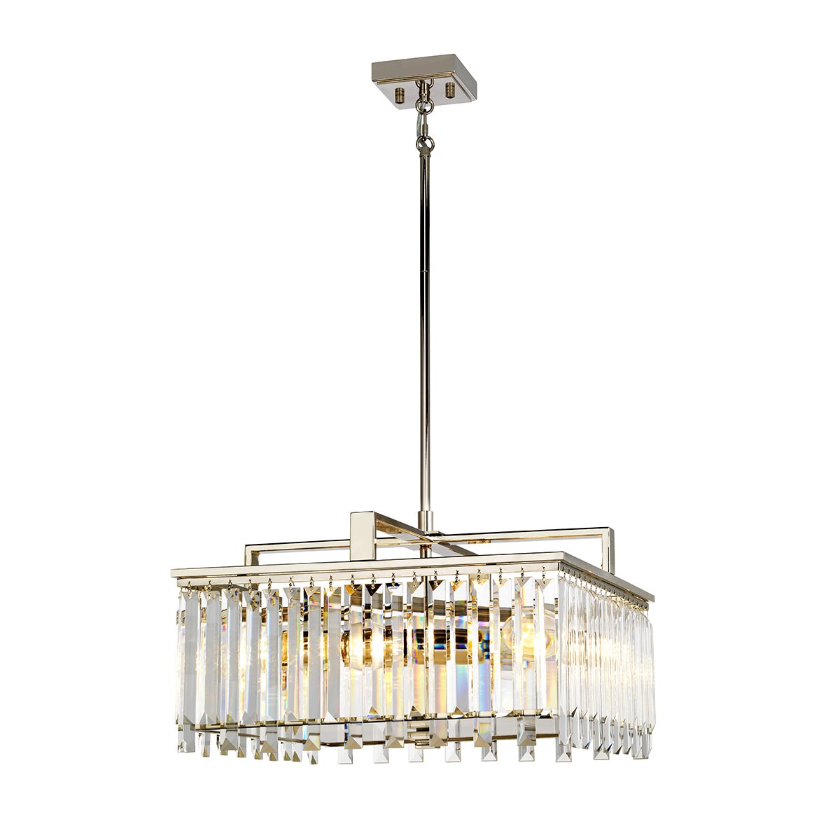 Elstead Lighting Aries 4-Light Large Kronleuchter 4-flammig E27 Kristall Nickel poliert