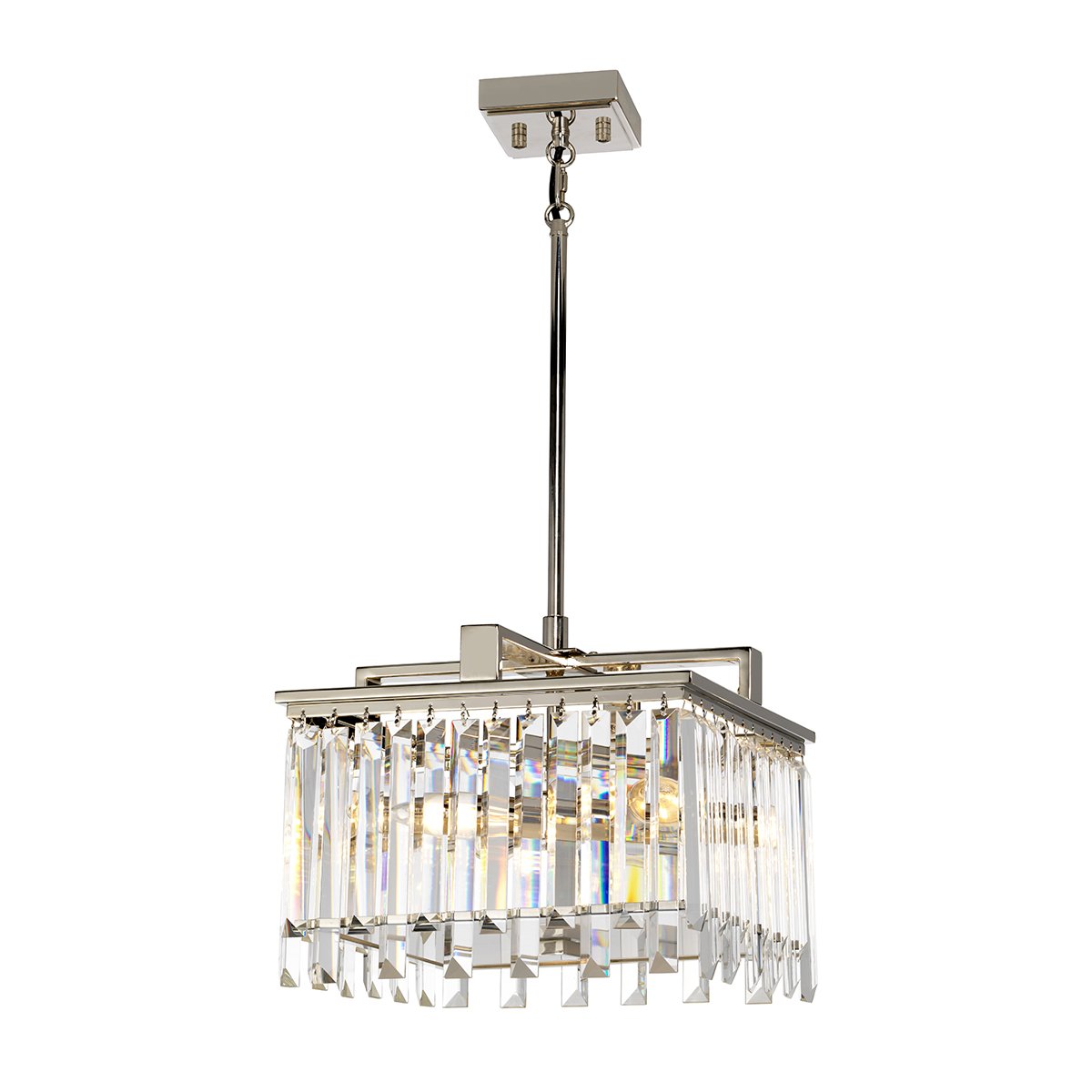 Elstead Lighting Aries 4-Light Small Kronleuchter 4-flammig E14 Kristall Nickel poliert