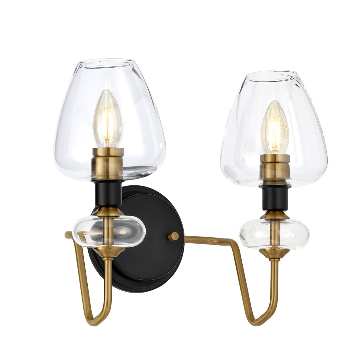 Elstead Lighting Armand 2-Light Wandleuchte Messing 2-flammig E14