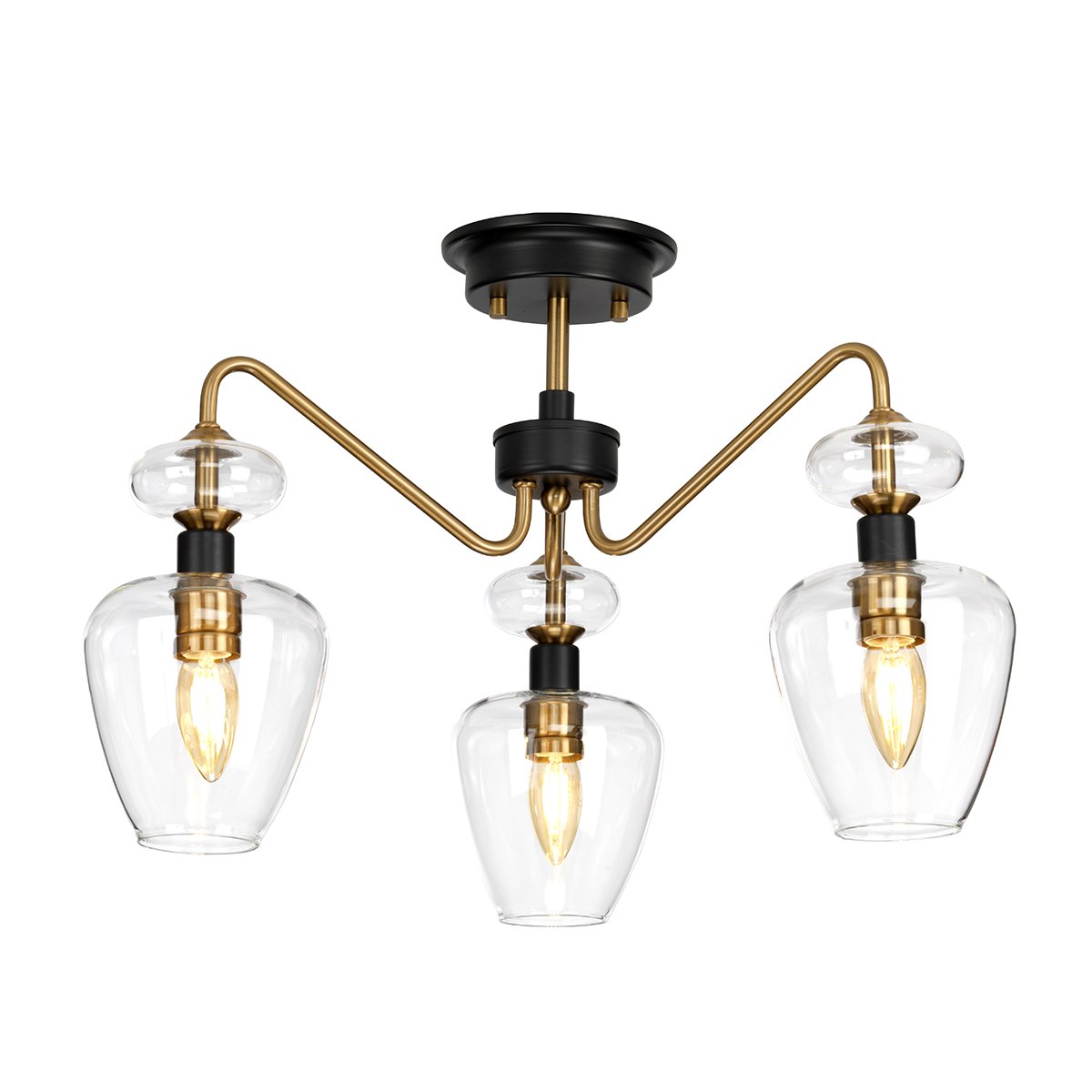 Elstead Lighting Armand 3-Light Deckenleuchte Messing 3-flammig E14