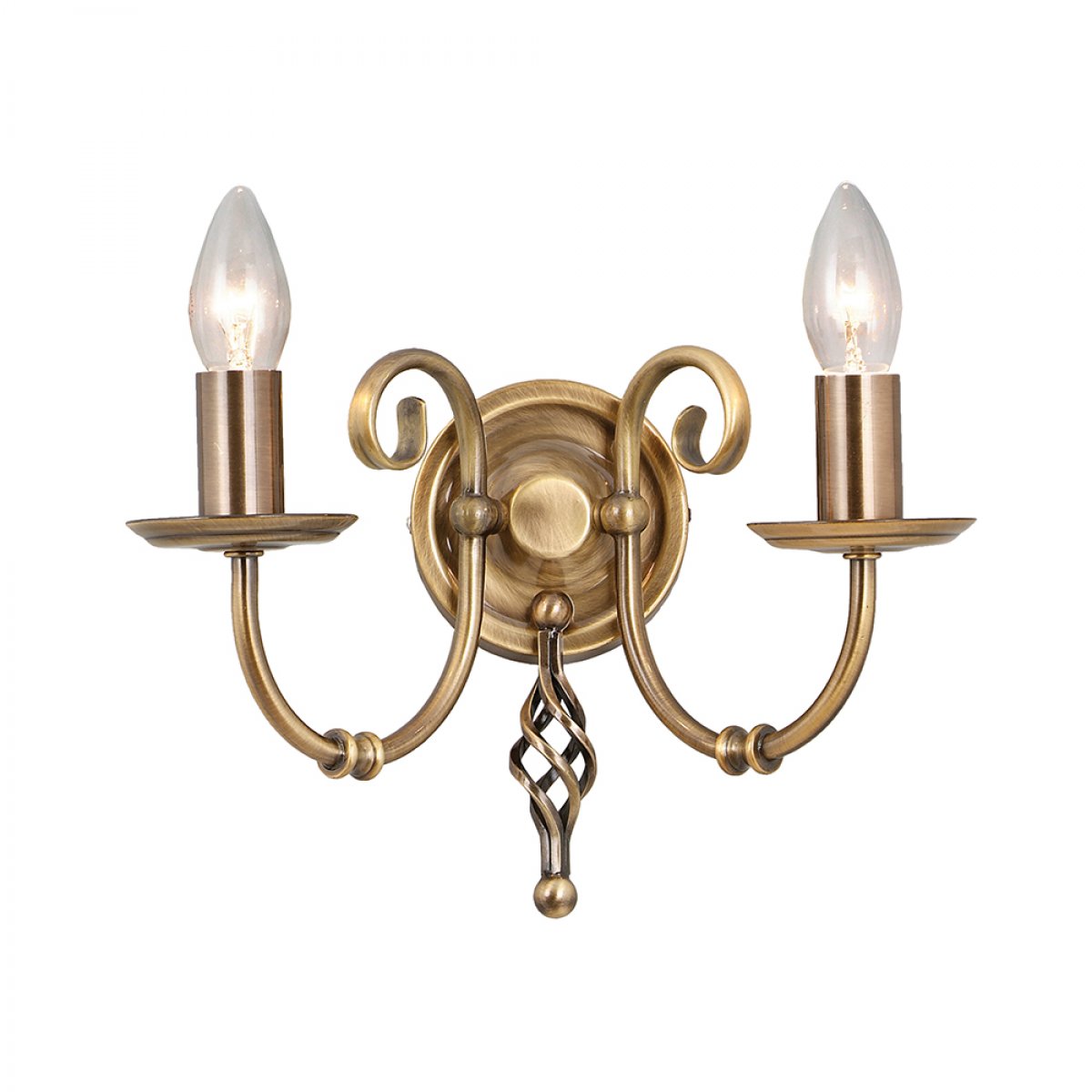 Elstead Lighting Artisan 2-Light Wandleuchte Messing 2-flammig E14