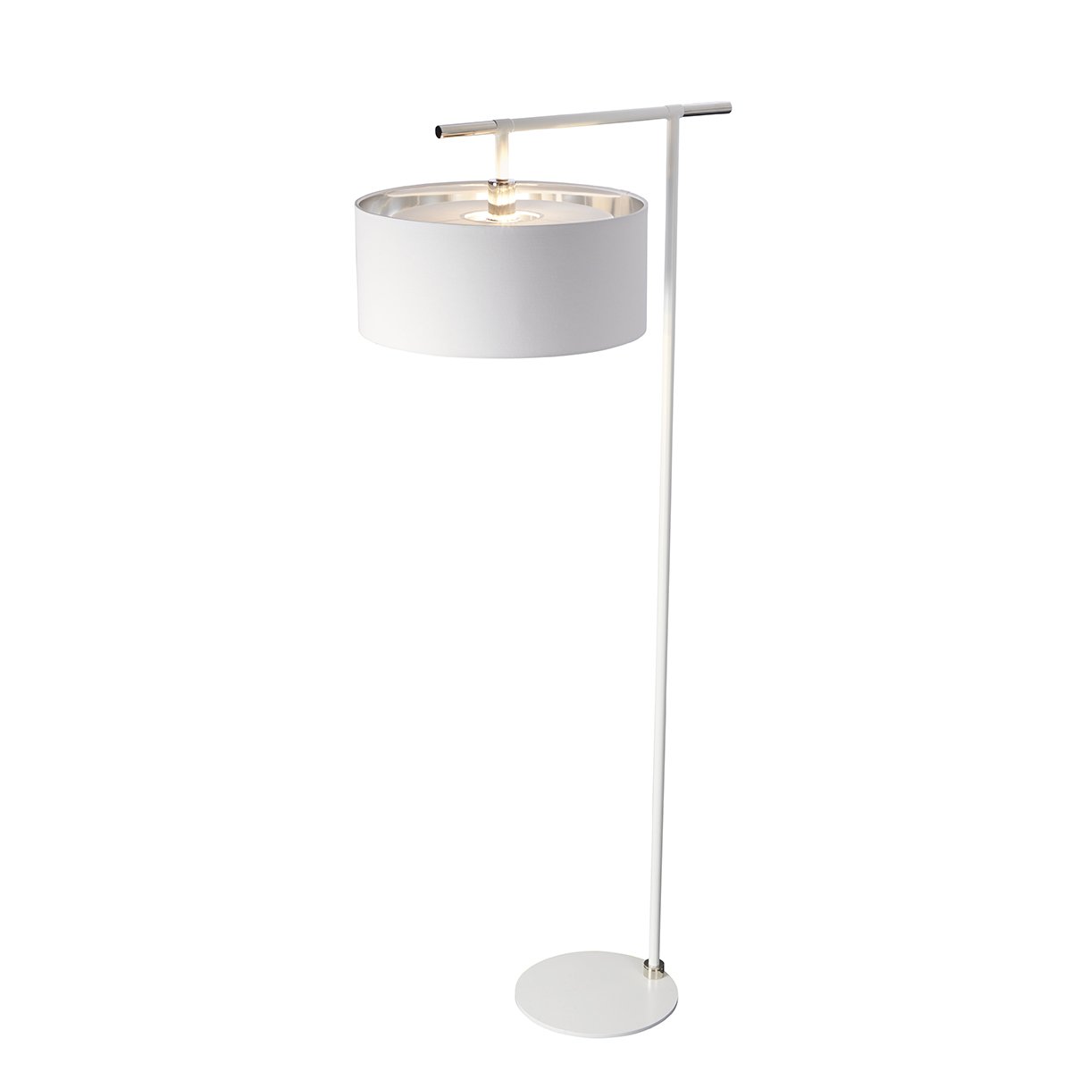 Elstead Lighting Balance 1-Light Stehleuchte 1-flammig Weiss Nickel 162cm E27
