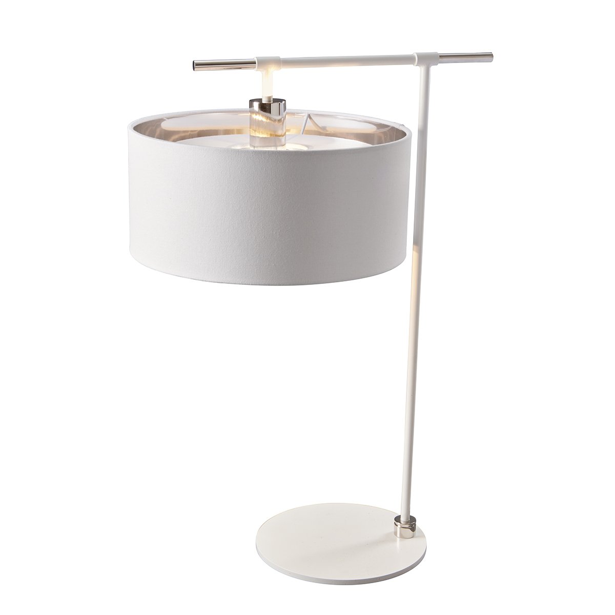 Elstead Lighting Balance 1-Light Tischleuchte 1-flammig Weiss Nickel 65cm E27