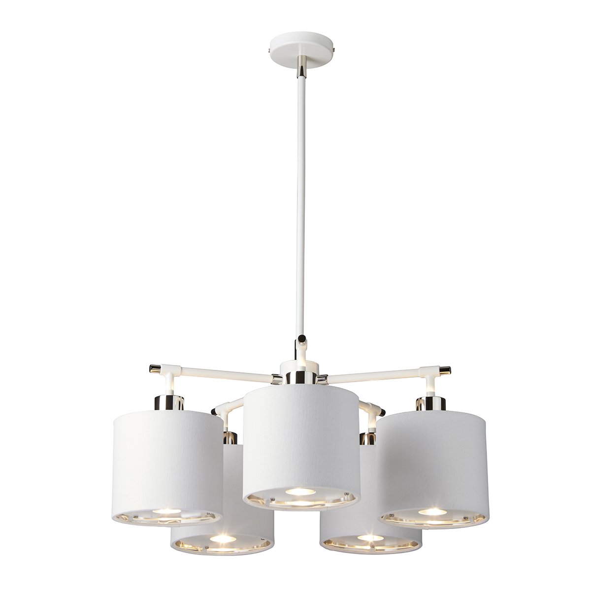 Elstead Lighting Balance 5-Light Pendelleuchte 5-flammig Weiss Nickel E14
