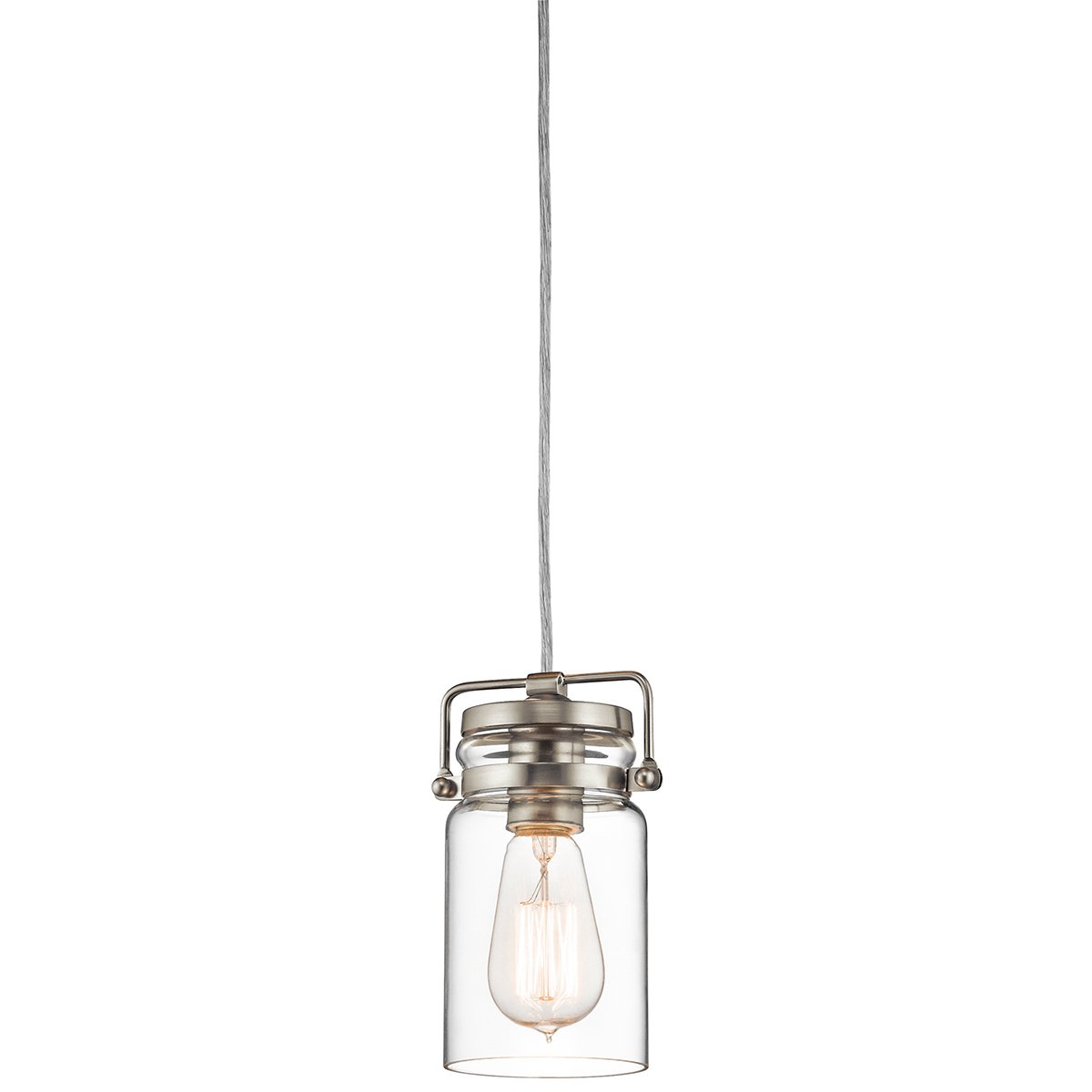 Elstead Lighting Brinley 1-Light Pendelleuchte Mini 1-flammig E27 Nickel geb�rstet