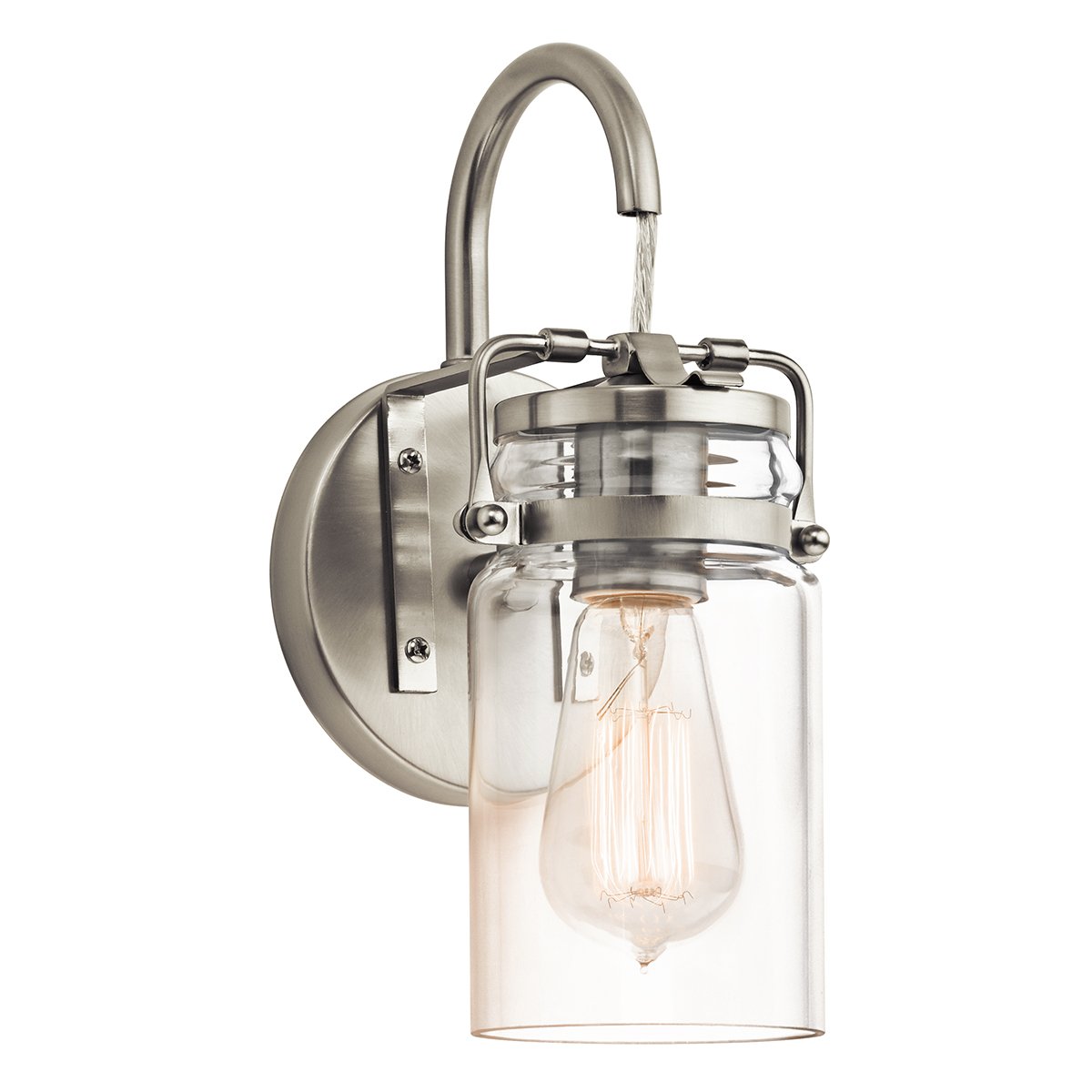 Elstead Lighting Brinley 1-Light Wandleuchte 1-flammig E27 Nickel geb�rstet