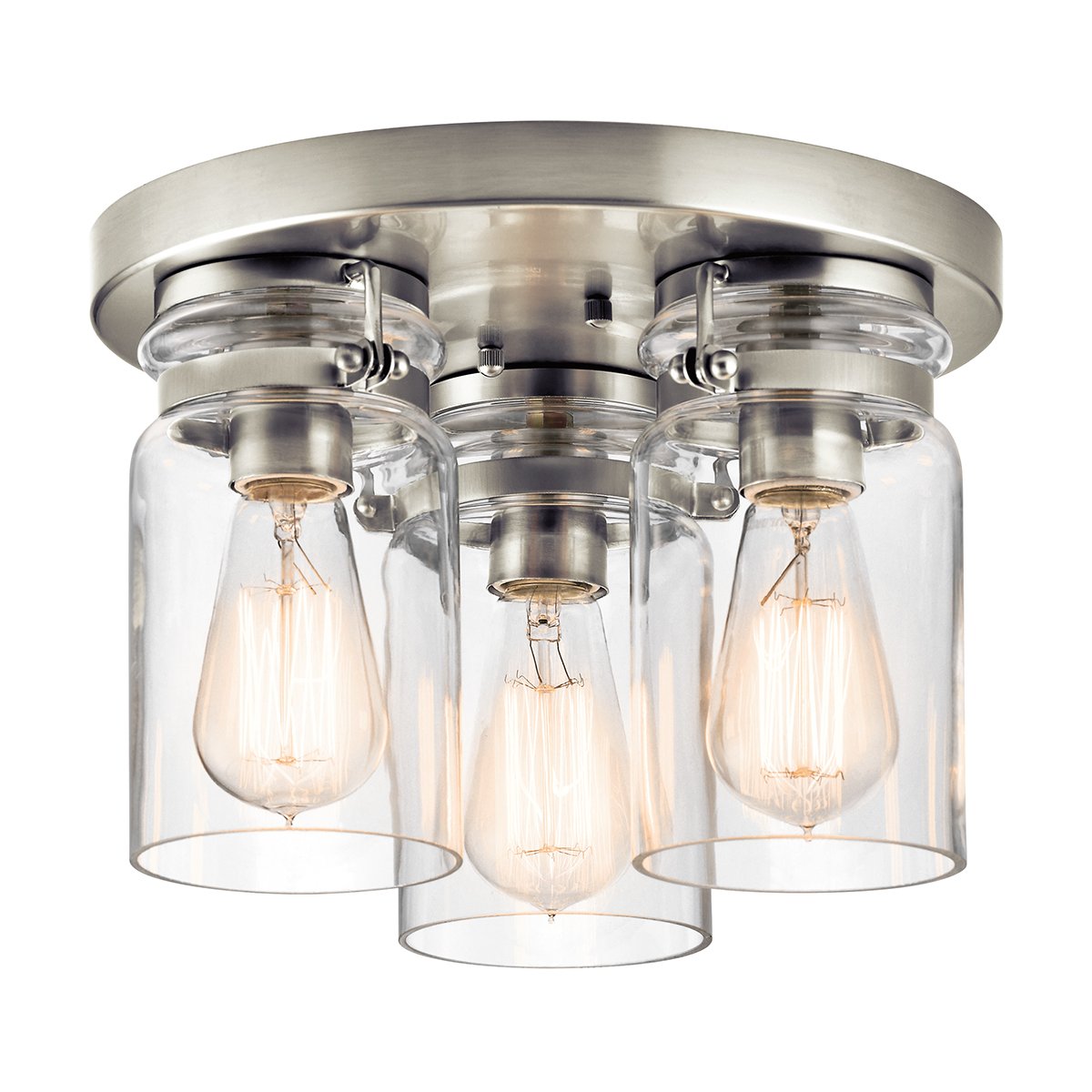 Elstead Lighting Brinley 3-Light Deckenleuchte 3-flammig E27 Nickel geb�rstet