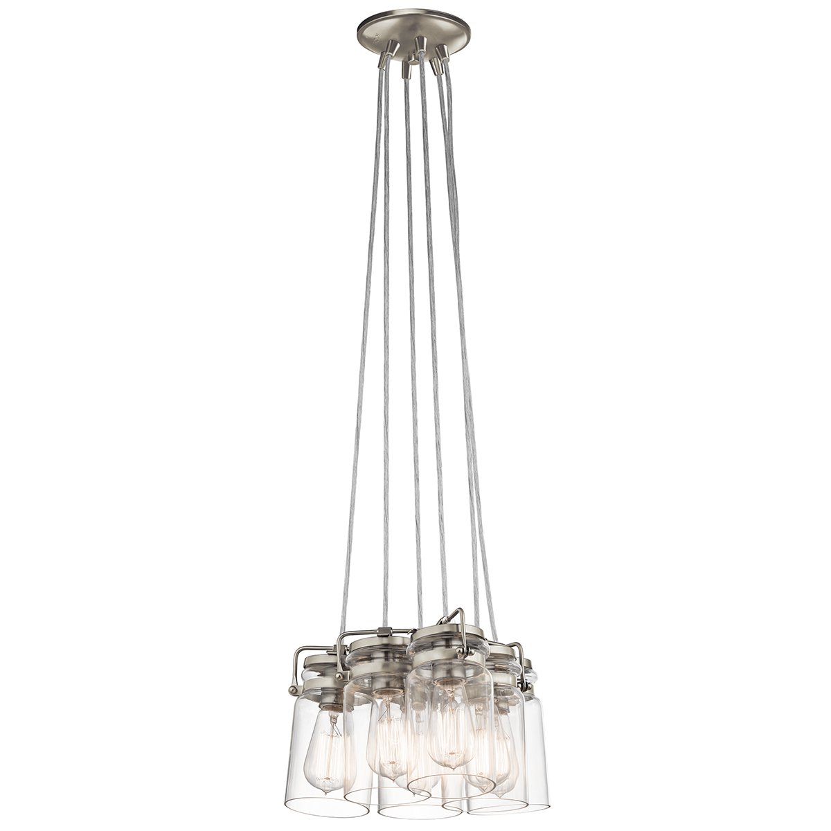 Elstead Lighting Brinley 6-Light Pendelleuchte 6-flammig E27 Nickel geb�rstet