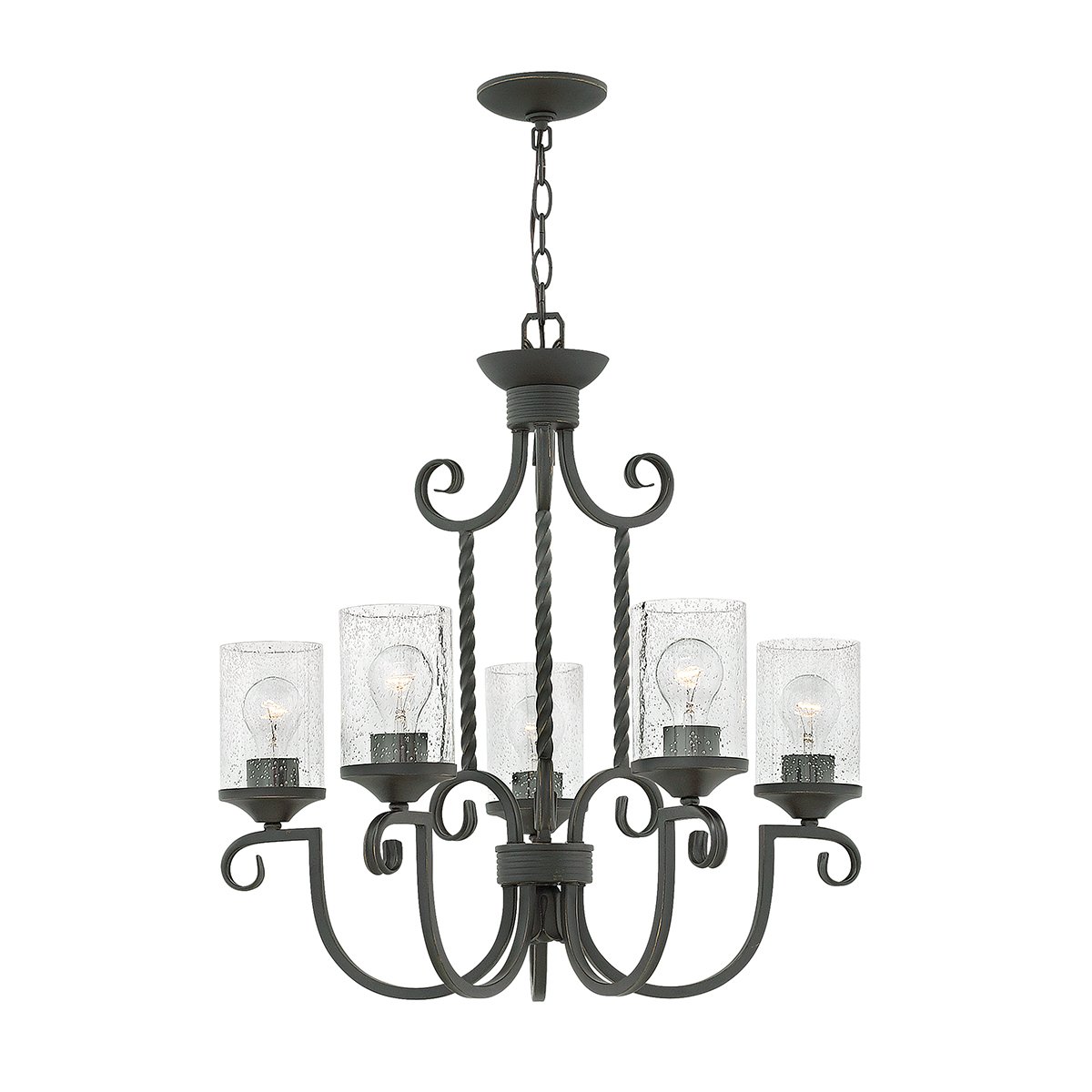 Elstead Lighting Casa Kronleuchter 5-Light Schwarz Klarglas E27