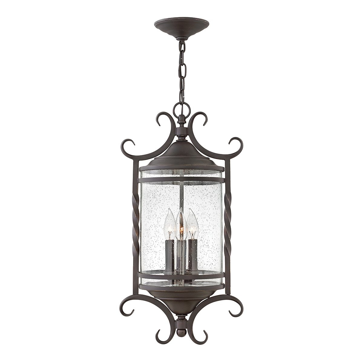 Elstead Lighting Casa Pendelleuchte 3-Light Schwarz Klarglas E14 IP44