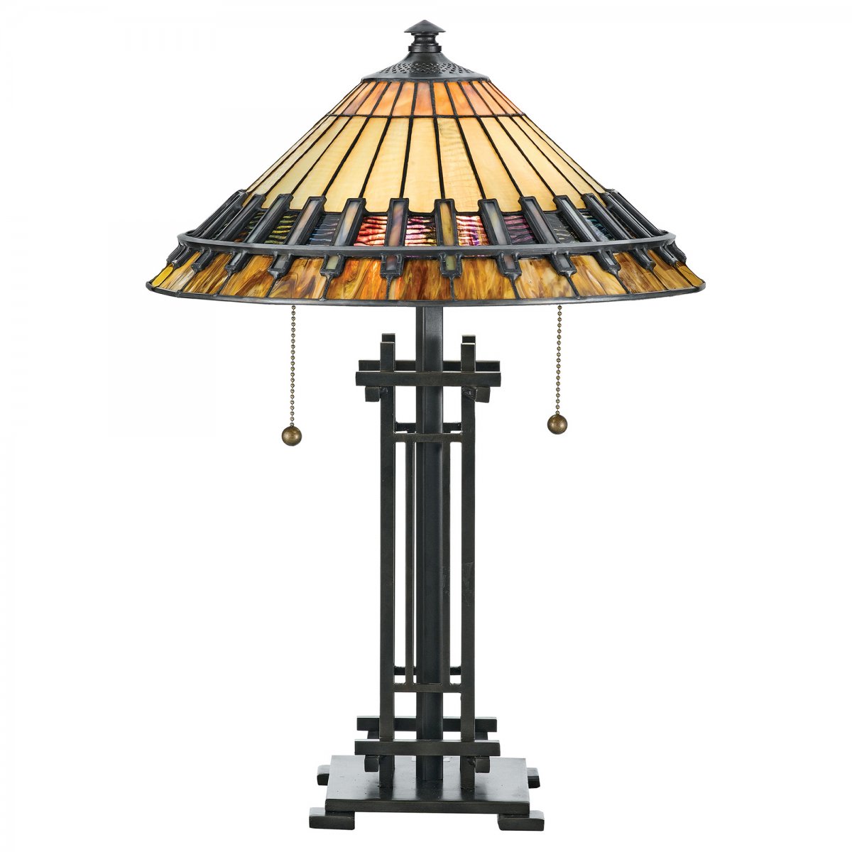 Elstead Lighting Chastain Tischleuchte 2-Light Tiffany-Stil Bronze E27