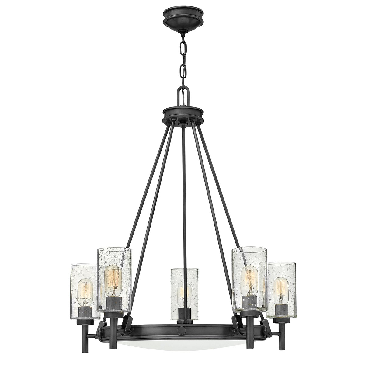 Elstead Lighting Collier 5-Light Kronleuchter 5-flammig Schwarzoxig Saatglas