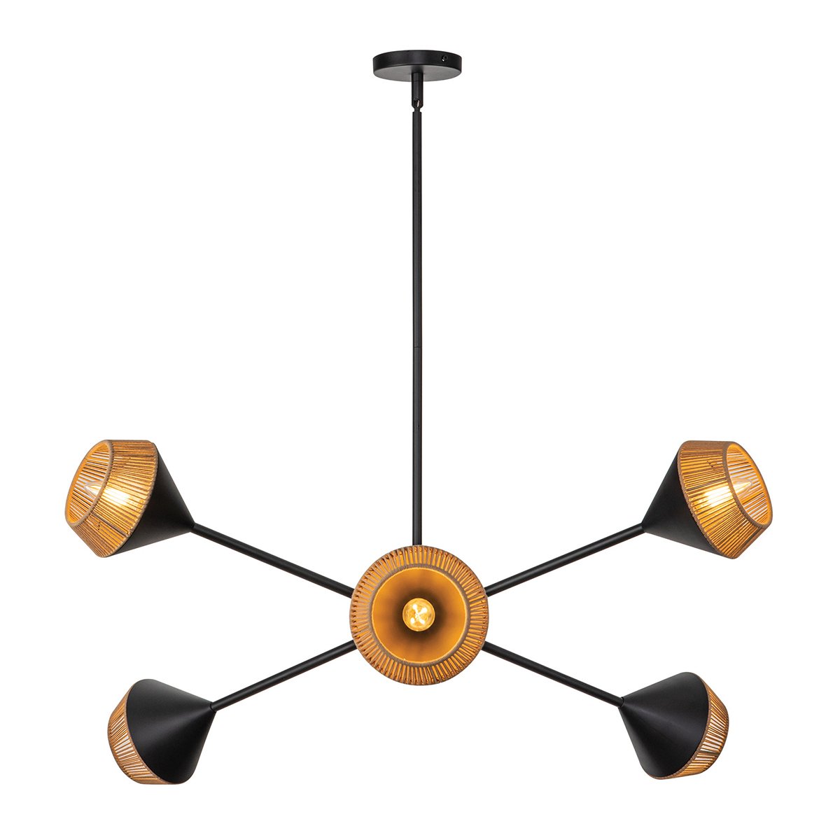 Elstead Lighting Daphne Kronleuchter 6-flammig Mattschwarz Natur