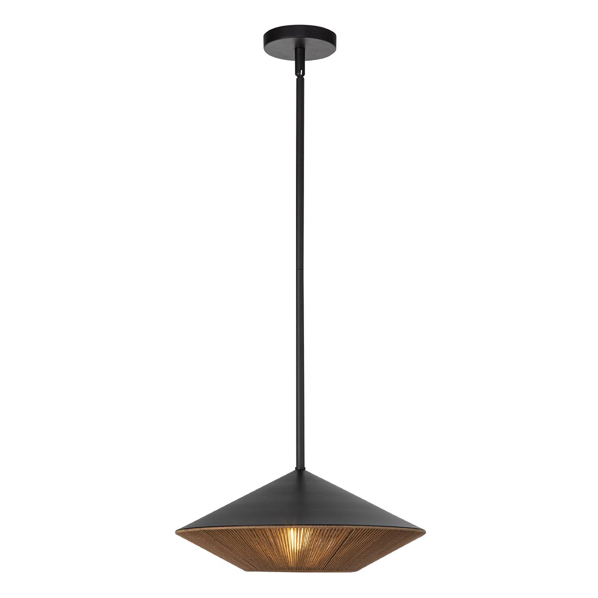 Elstead Lighting Daphne Pendelleuchte 1-flammig Mattschwarz Natur