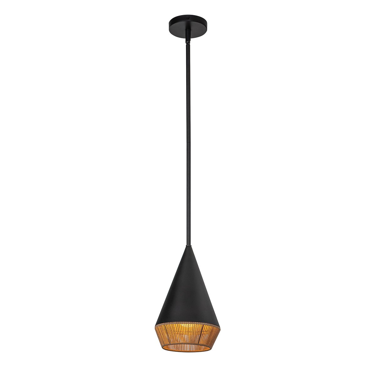 Elstead Lighting Daphne Pendelleuchte klein 1-flammig Mattschwarz Natur