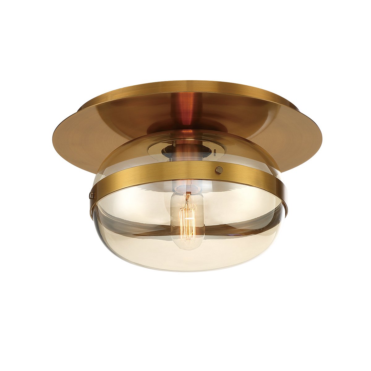 Elstead Lighting Deckenleuchte Nottingham 25cm Antikmessing Bernstein