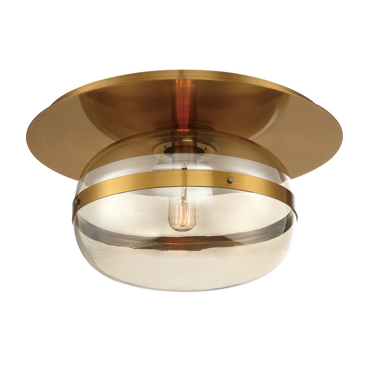 Elstead Lighting Deckenleuchte Nottingham 35cm Antikmessing Bernstein