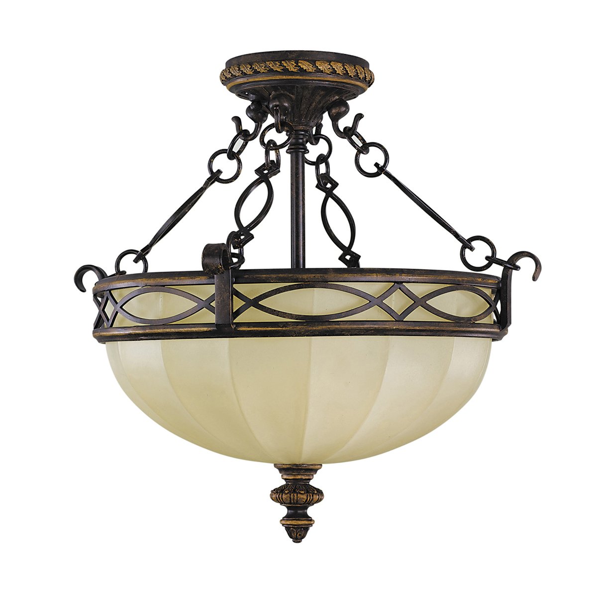 Elstead Lighting Drawing Room Deckenleuchte 2-Light Wallnuss Braun 39cm E27