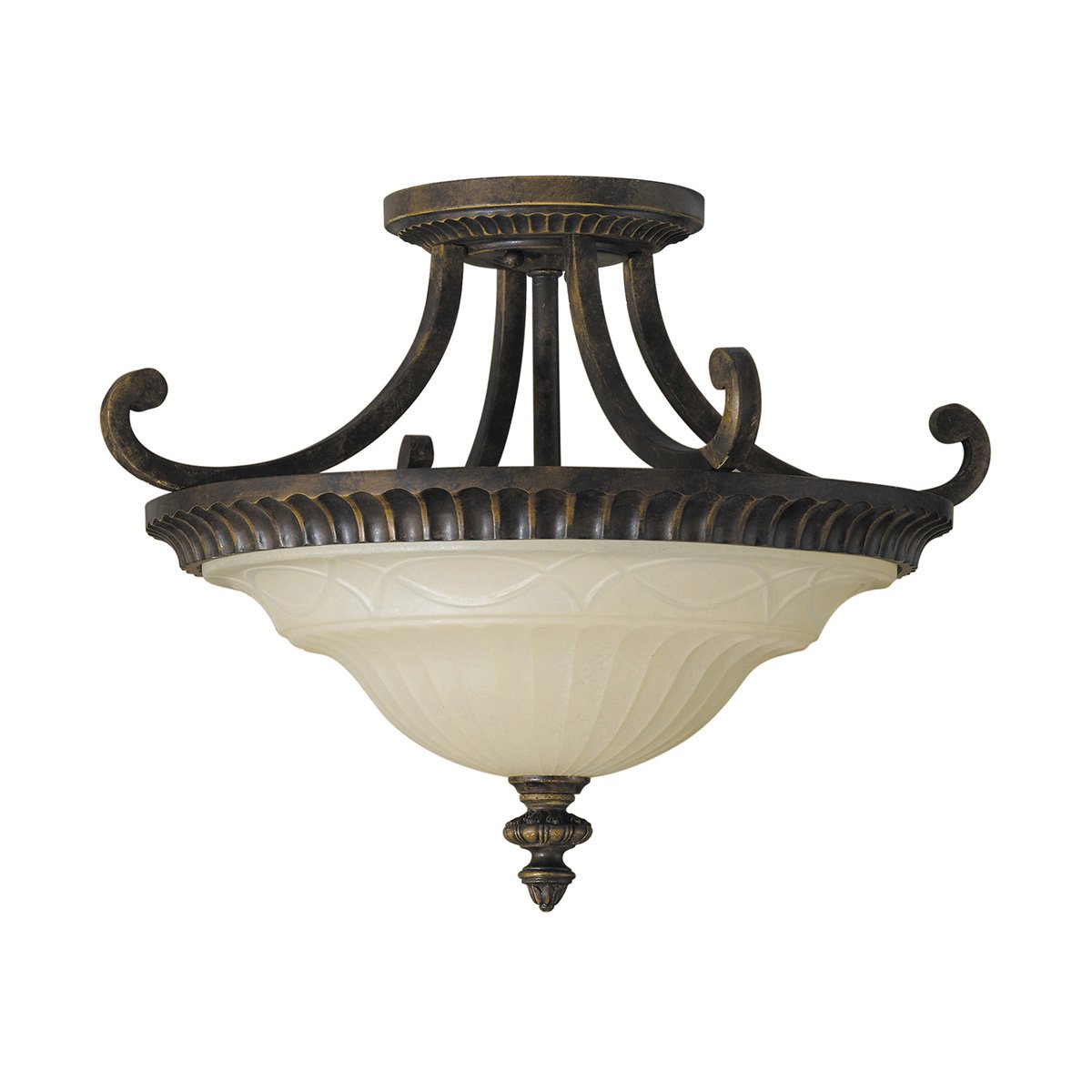 Elstead Lighting Drawing Room Deckenleuchte 2-Light Wallnuss Braun 44cm E27