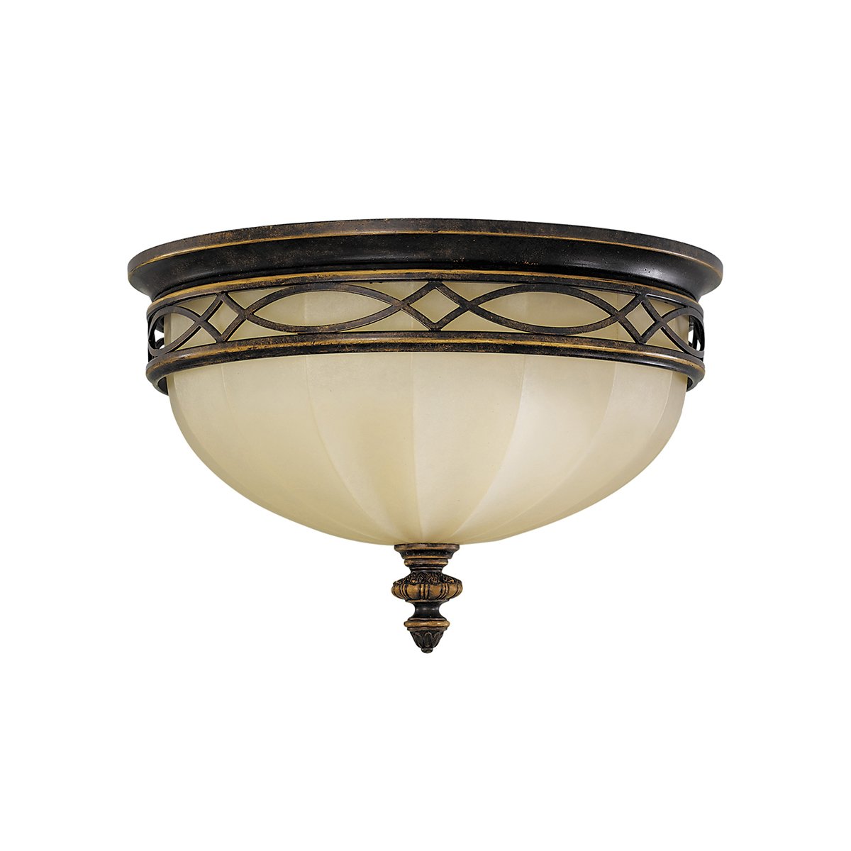 Elstead Lighting Drawing Room Deckenleuchte 3-Light Wallnuss Braun 36cm E27