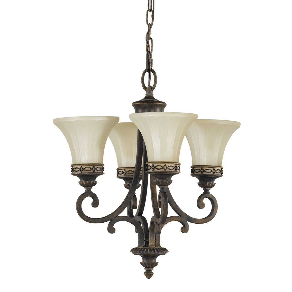 Elstead Lighting Drawing Room Kronleuchter 4-Light Wallnuss Braun E27