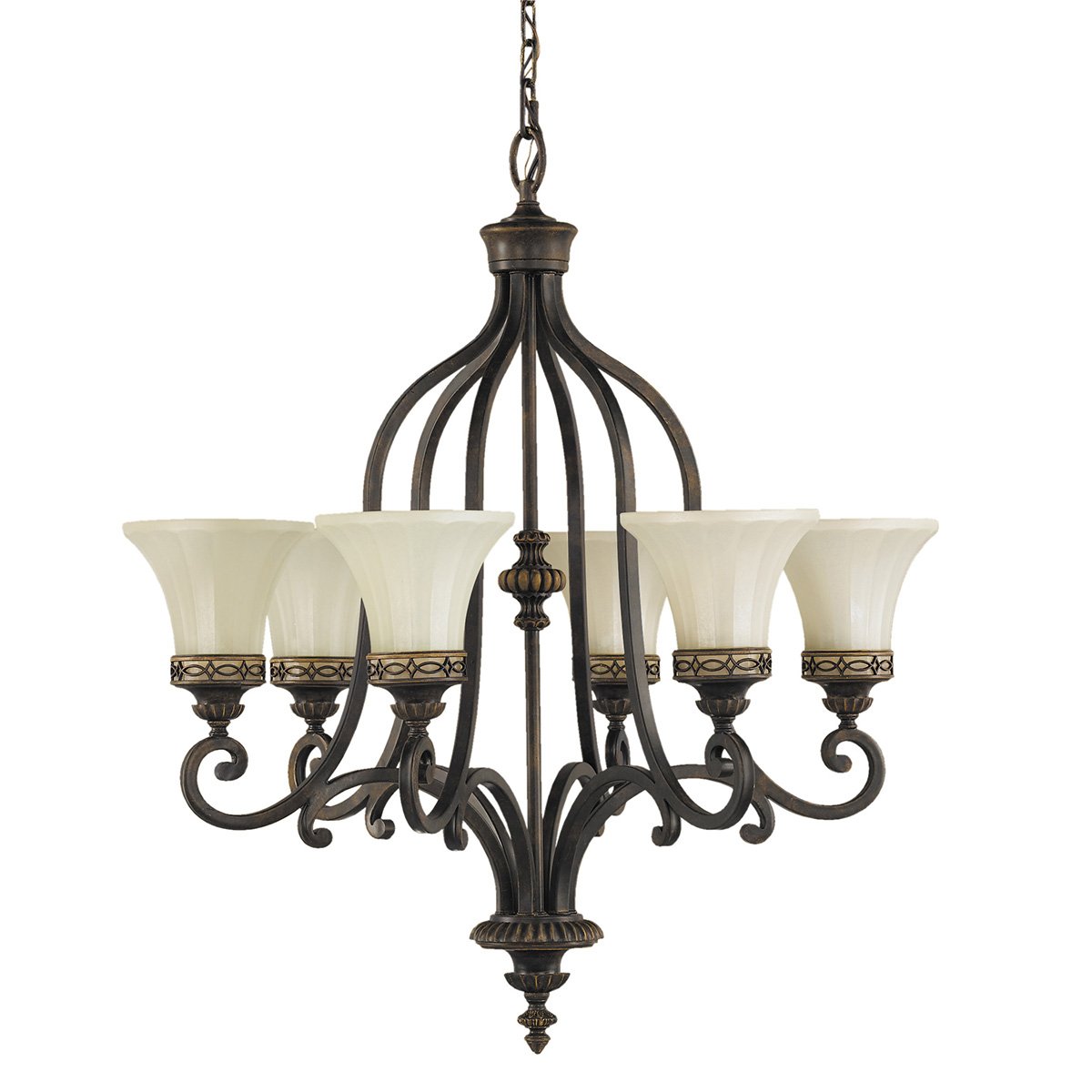 Elstead Lighting Drawing Room Kronleuchter 6-Light Wallnuss Braun E27