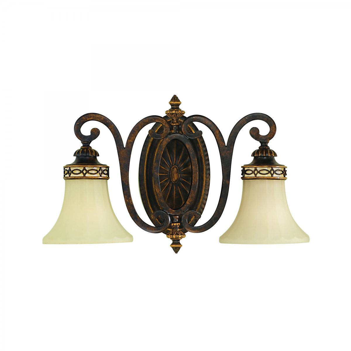 Elstead Lighting Drawing Room Wandleuchte 2-Light E27 Wallnuss Braun
