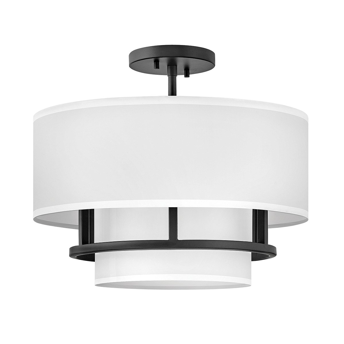Elstead Lighting Graham Deckenleuchte Duo Mount Medium 3-Light Schwarz Altwei� E14