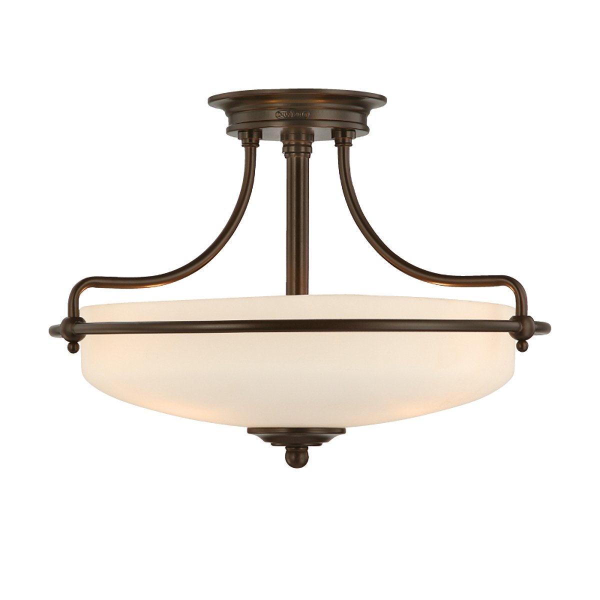 Elstead Lighting Griffin 3-Light Semi-Flush Light Deckenleuchte Bronze Opal