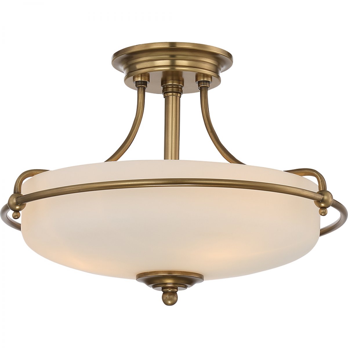 Elstead Lighting Griffin 3-Light Semi-Flush Light Deckenleuchte Messing