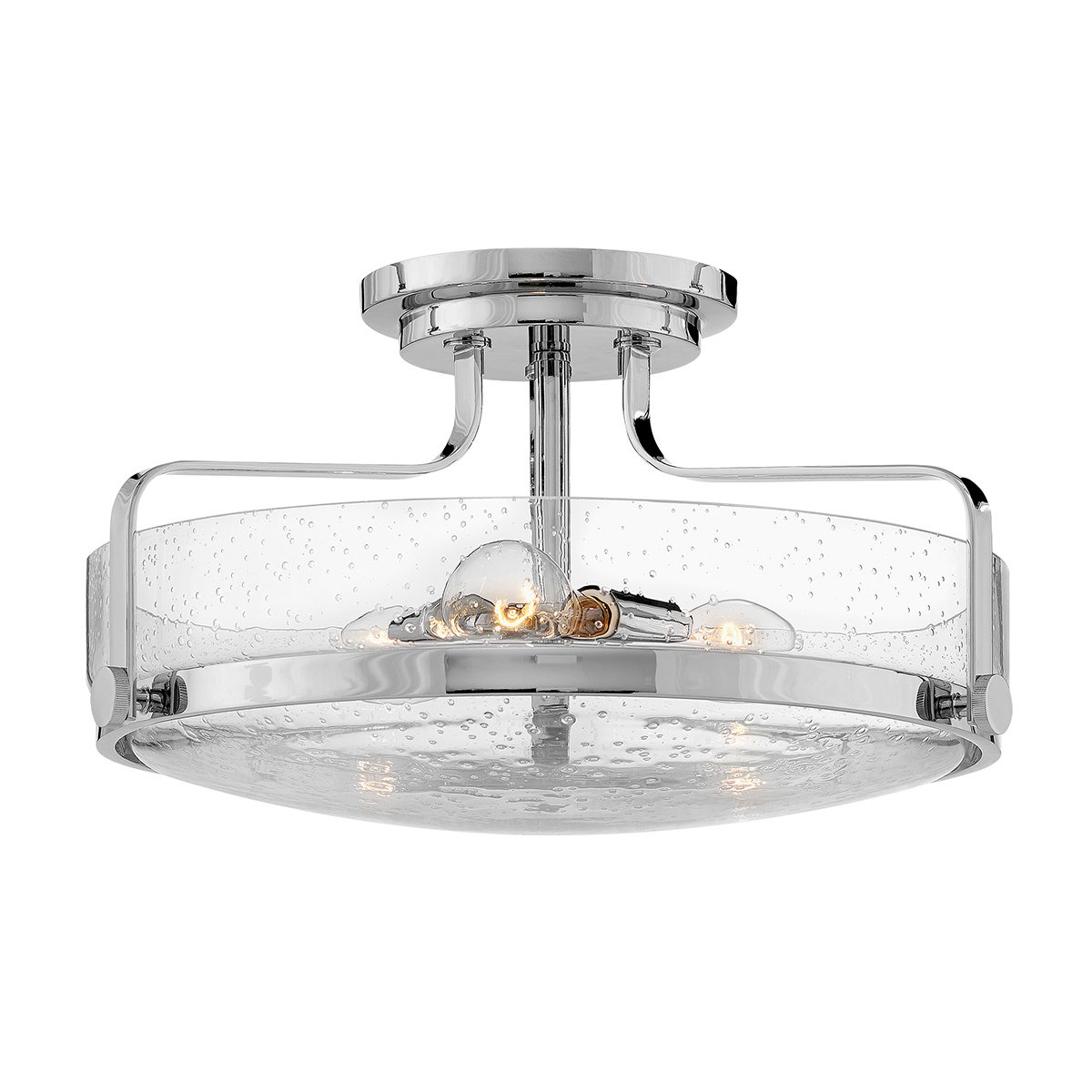 Elstead Lighting Harper Deckenleuchte Semi-Flush Medium 3-Light Chrom poliert Klarglas E27