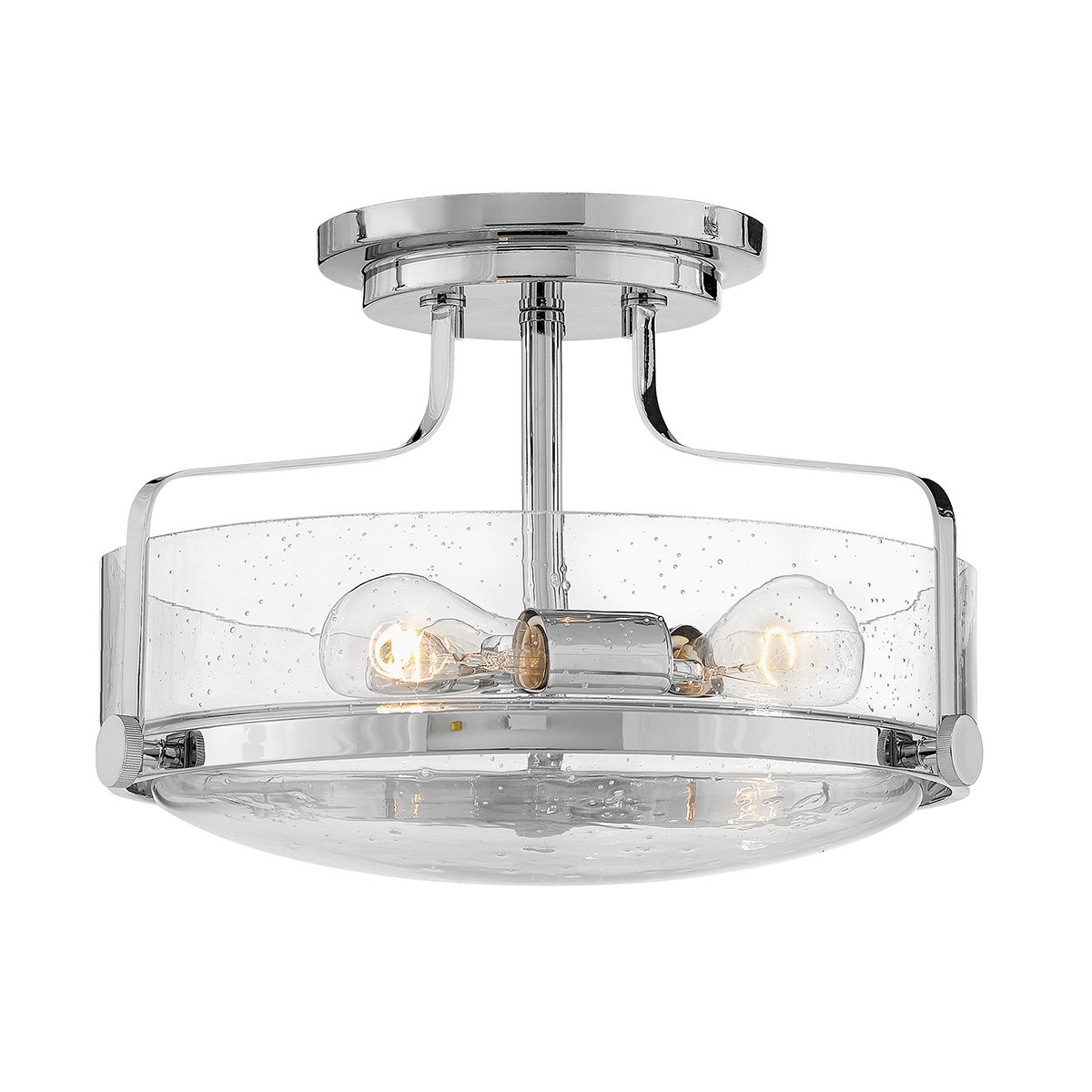 Elstead Lighting Harper Deckenleuchte Semi-Flush Small Chrom poliert Klarglas E27