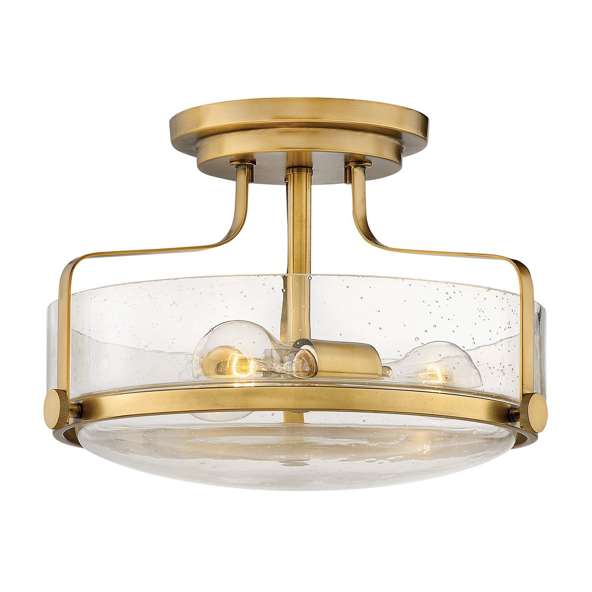 Elstead Lighting Harper Deckenleuchte Semi-Flush Small Messing Klarglas E27
