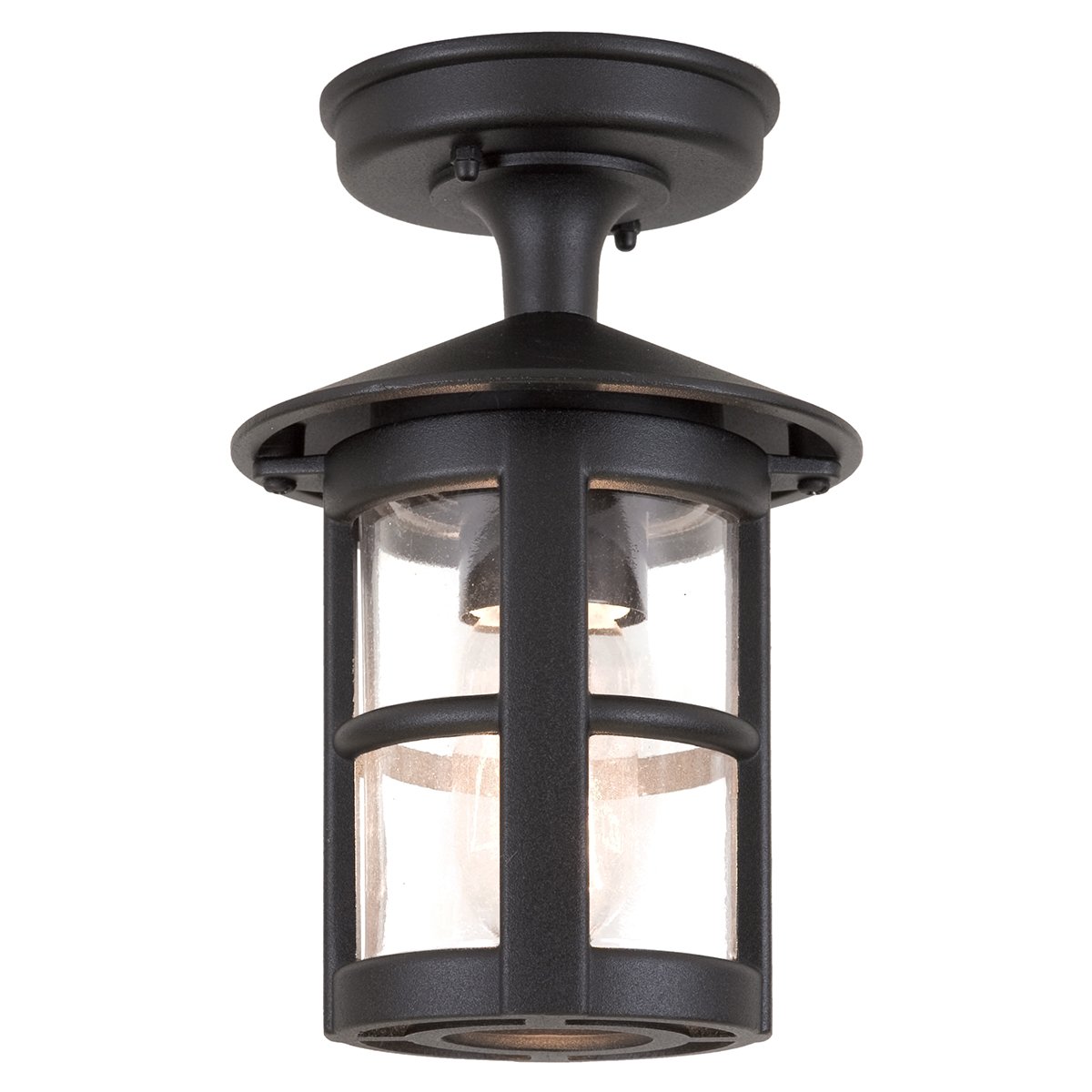 Elstead Lighting Hereford Outdoor 1-Light Deckenleuchte Schwarz E27 IP43