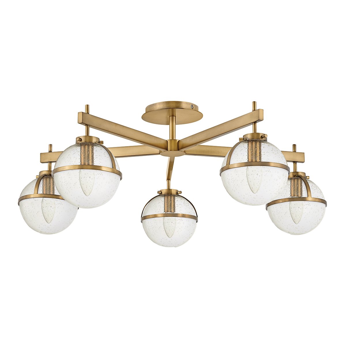 Elstead Lighting Hollis Deckenleuchte Semi-Flush 5-Light Messing Klarglas E14 IP44