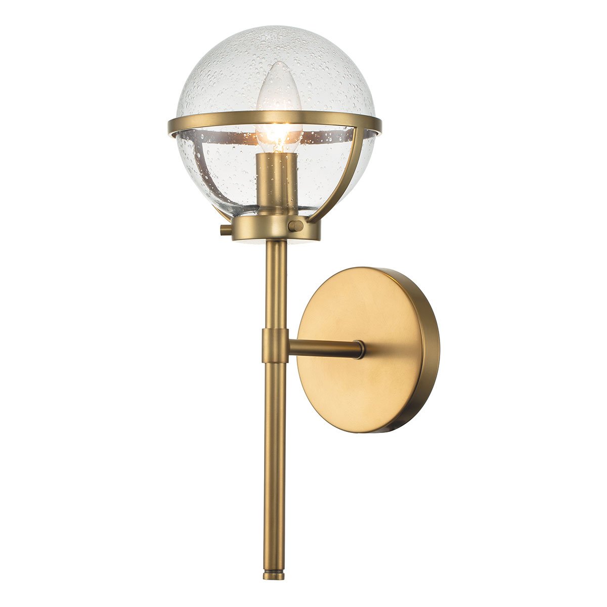 Elstead Lighting Hollis Wandleuchte 1-Light Messing Klarglas E14 IP44