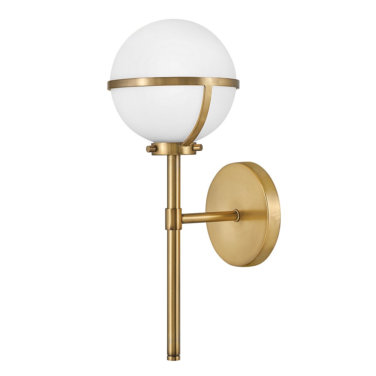 Elstead Lighting Hollis Wandleuchte 1-Light Messing Opalglas E14 IP44