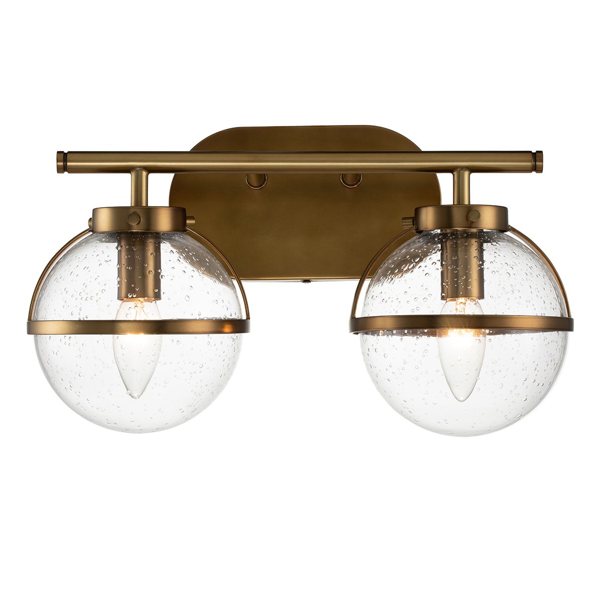 Elstead Lighting Hollis Wandleuchte 2-Light Messing Klarglas E14 IP44