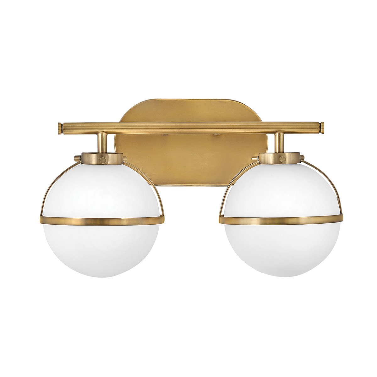 Elstead Lighting Hollis Wandleuchte 2-Light Messing Opalglas E14 IP44