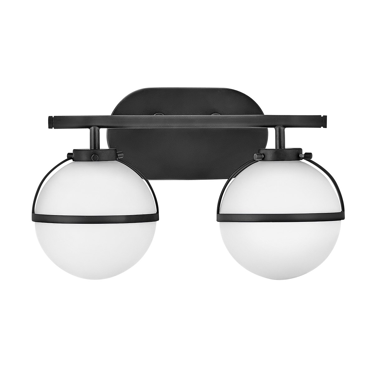 Elstead Lighting Hollis Wandleuchte 2-Light Schwarz Opalglas E14 IP44