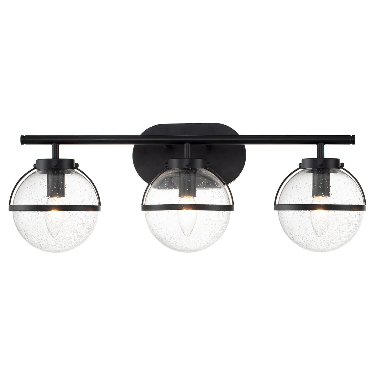 Elstead Lighting Hollis Wandleuchte 3-Light Schwarz Klarglas E14 IP44